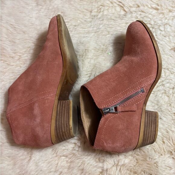 Lucky Brand Pink Ankle Booties with Side Zipper - Picture 9 of 9